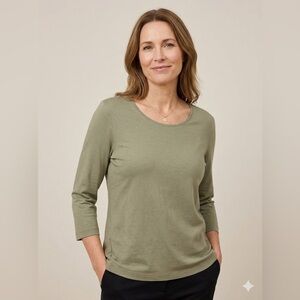 Gerry Weber Edition Sage Green 3/4 Sleeve Top